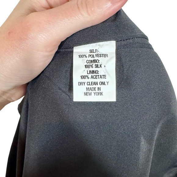 Misha Nonoo Sheer Silk Cutout Puff Sleeve Little Black Dress LBD - Picture 11 of 11